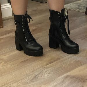 Heeled combat boots